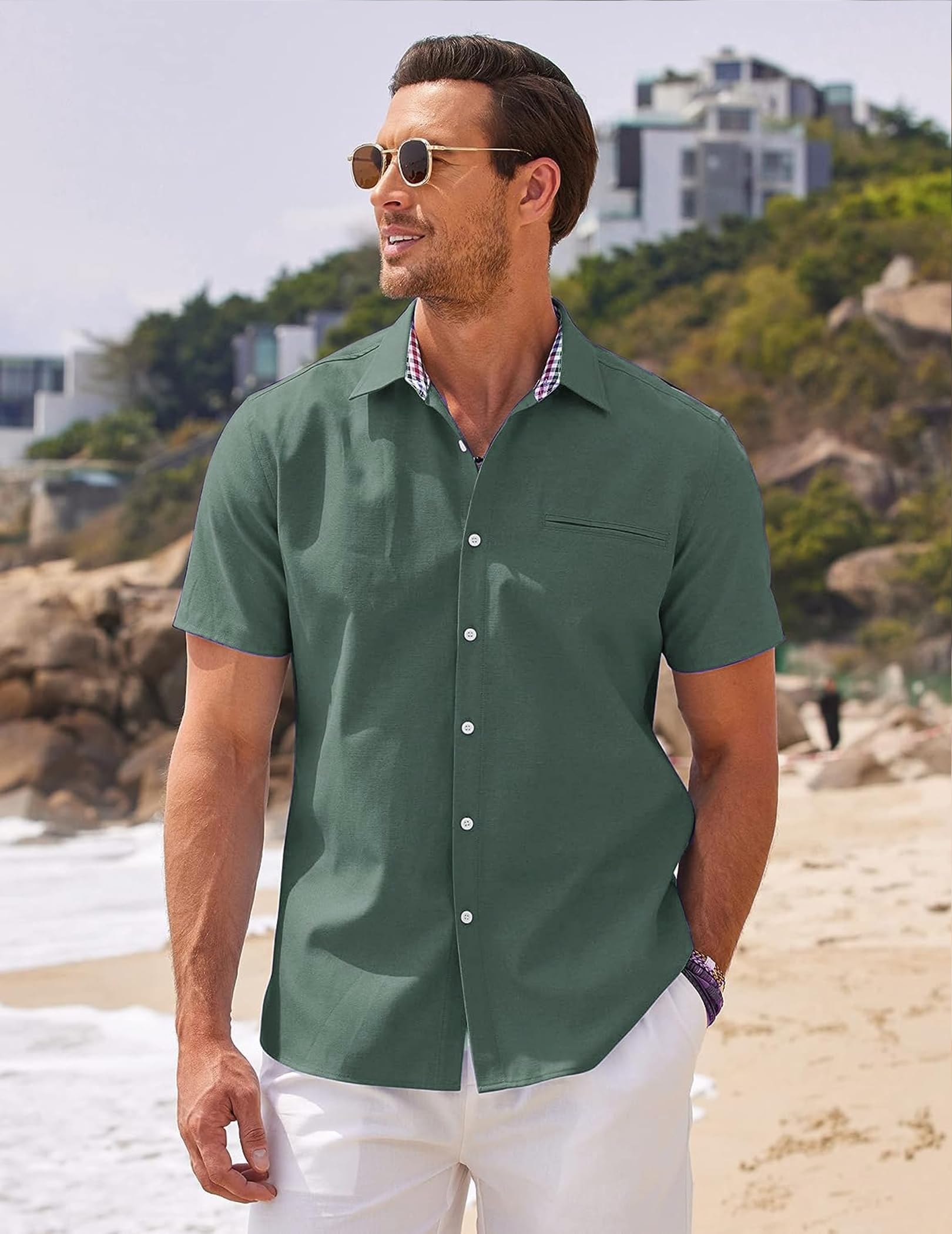 Men's short sleeve dress shirts are versatile wardrobe staples that offer both style and comfort for various occasions.