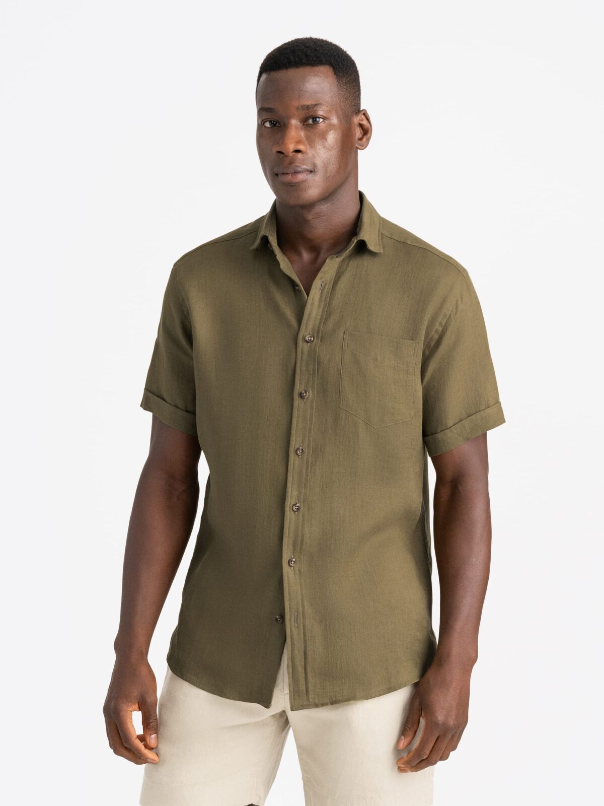 Short sleeve linen shirt