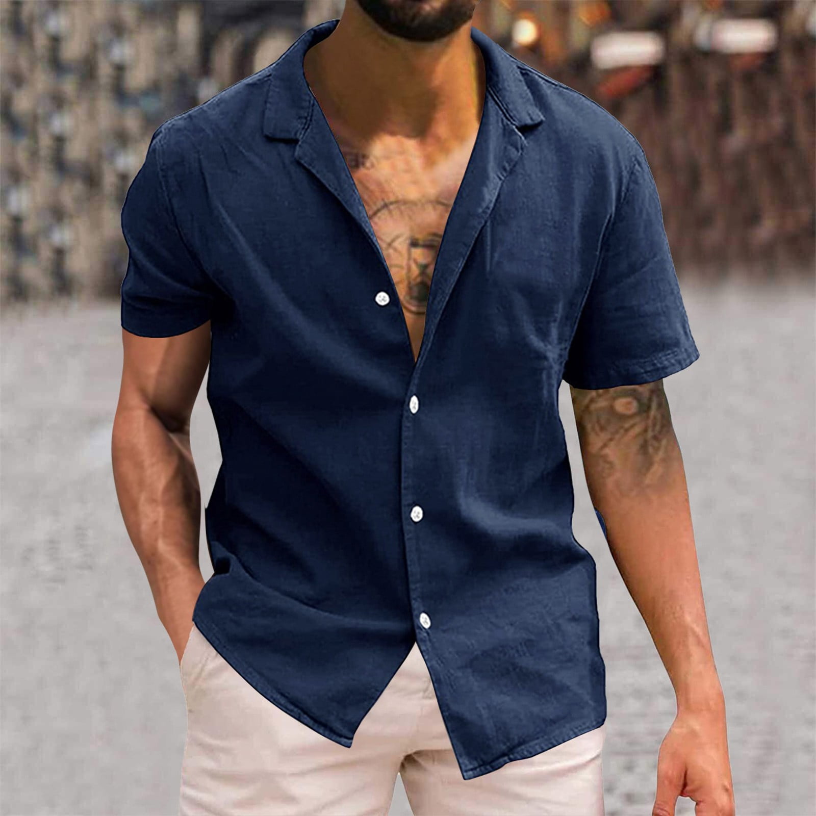 Short sleeve linen shirt