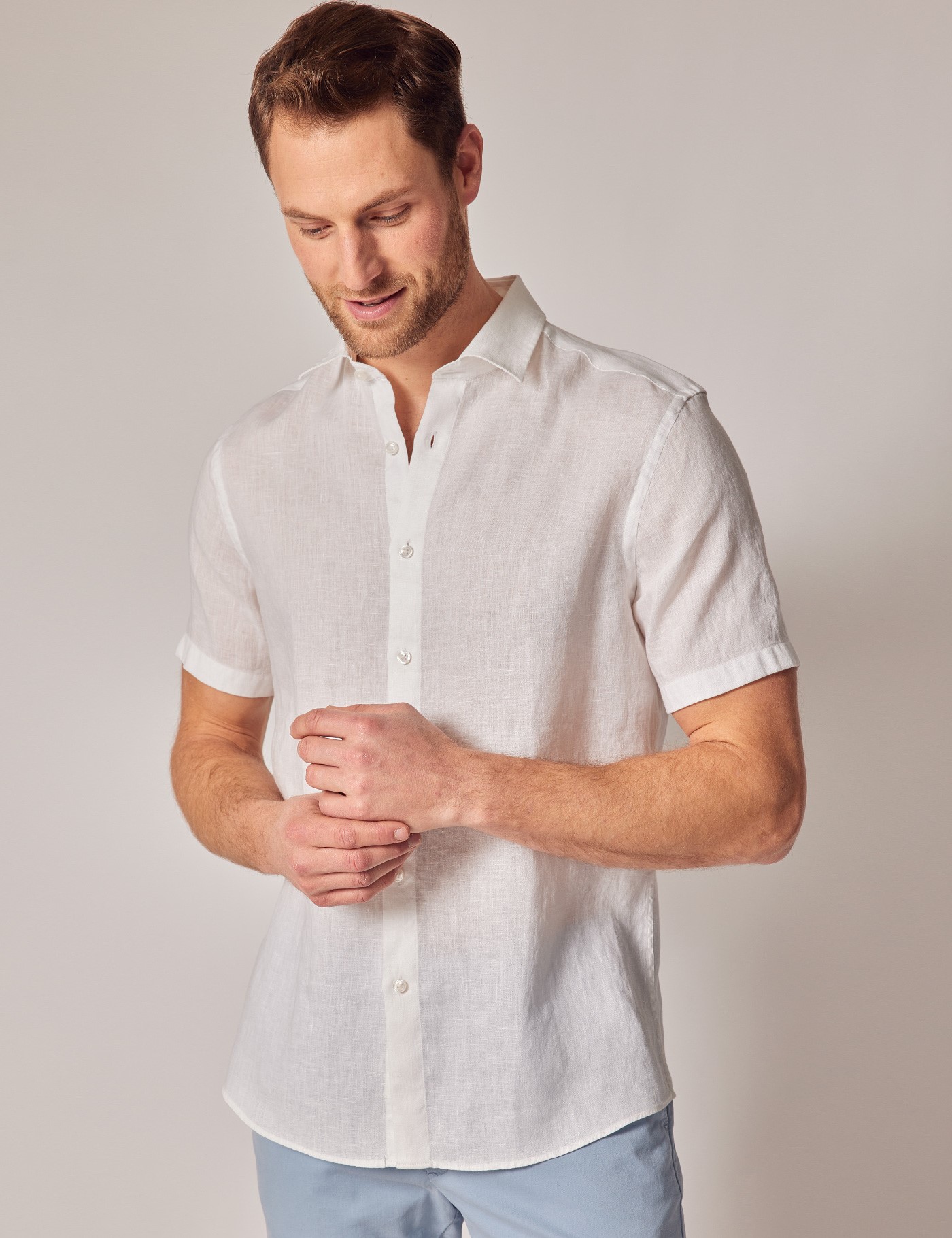 Short sleeve linen shirt