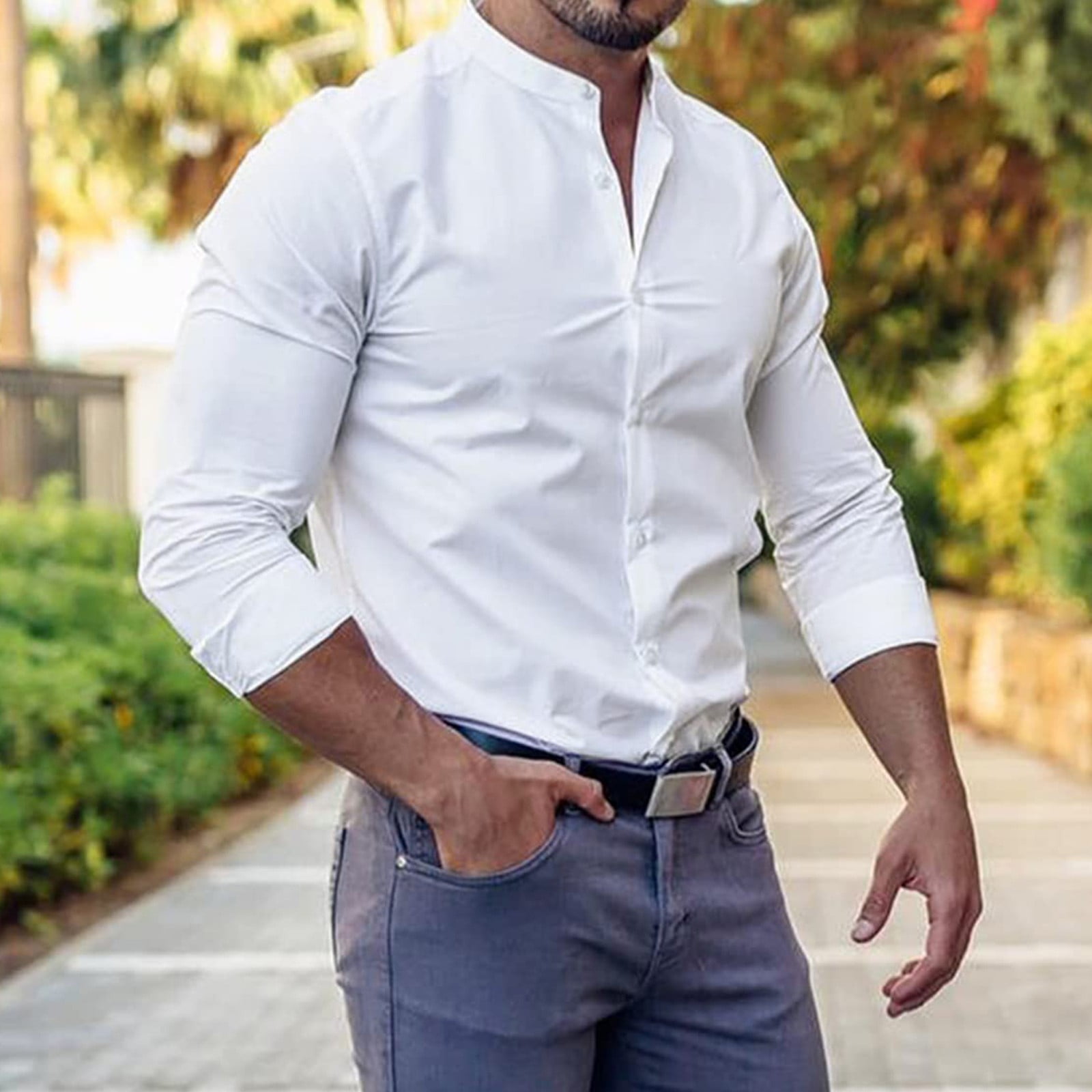 slim fit white dress shirt