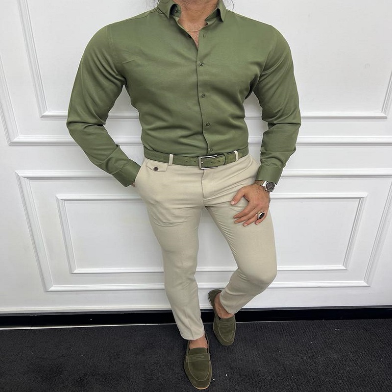 green shirt outfit