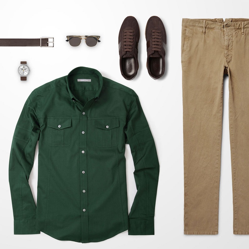 green shirt outfit