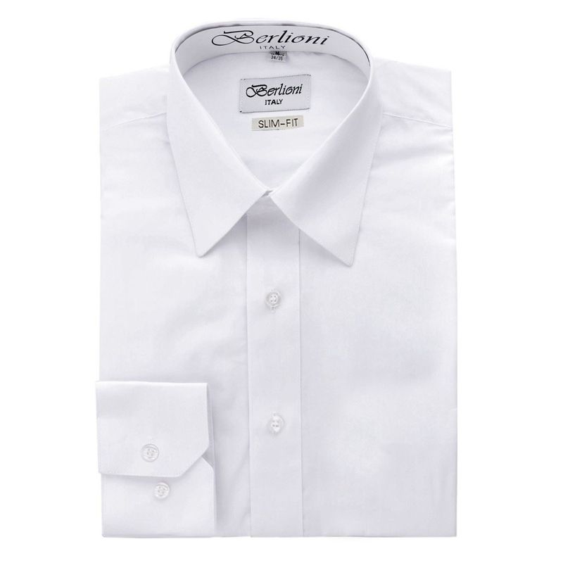 slim fit white dress shirt