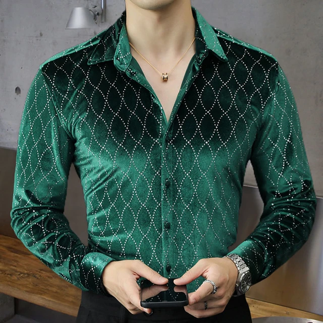 Mens green dress shirt