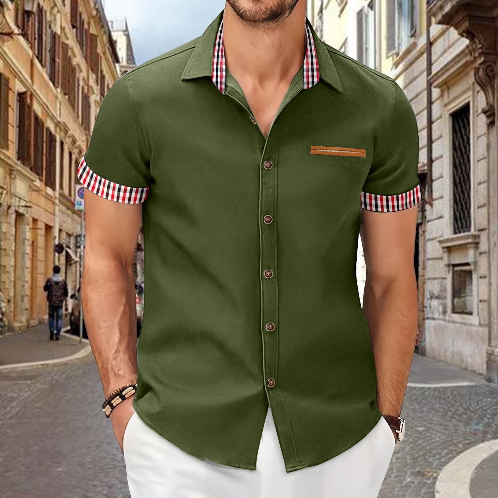 Mens green dress shirt