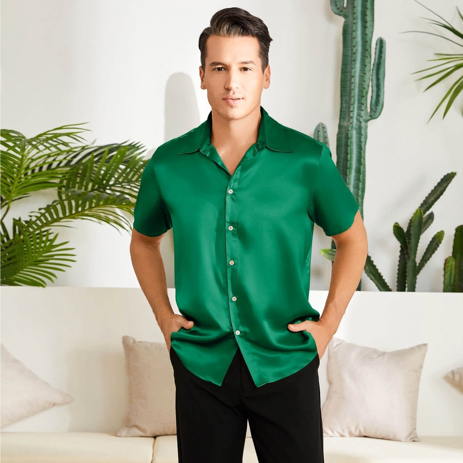 Mens green dress shirt