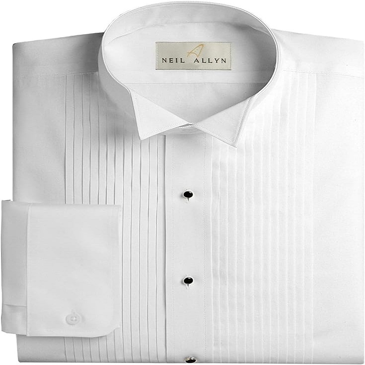 pleated tuxedo shirt