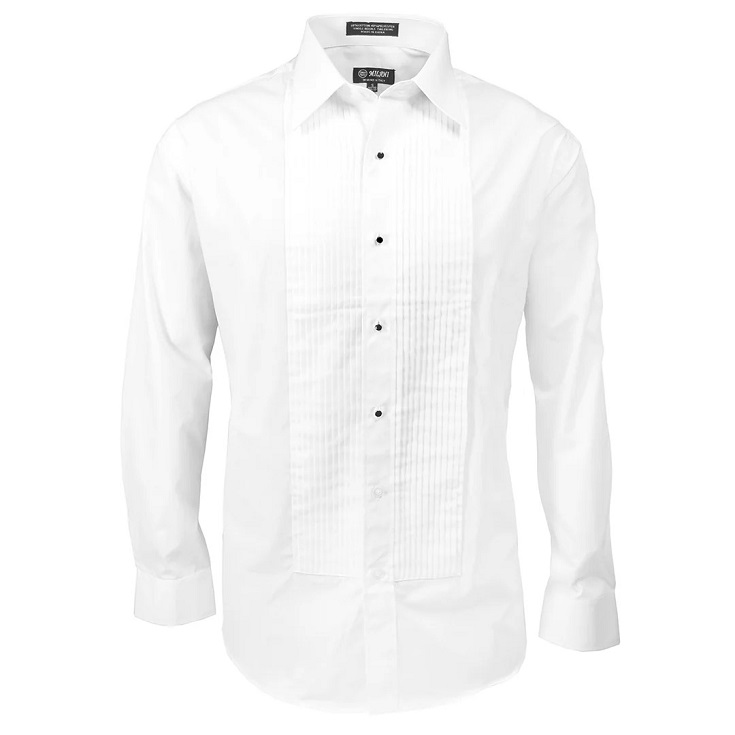 pleated tuxedo shirt