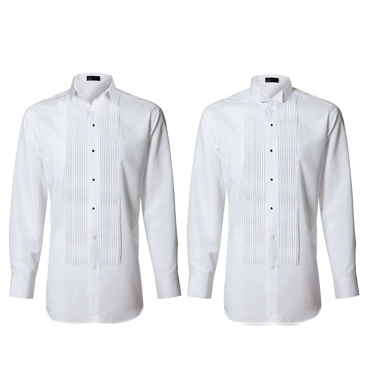 pleated tuxedo shirt