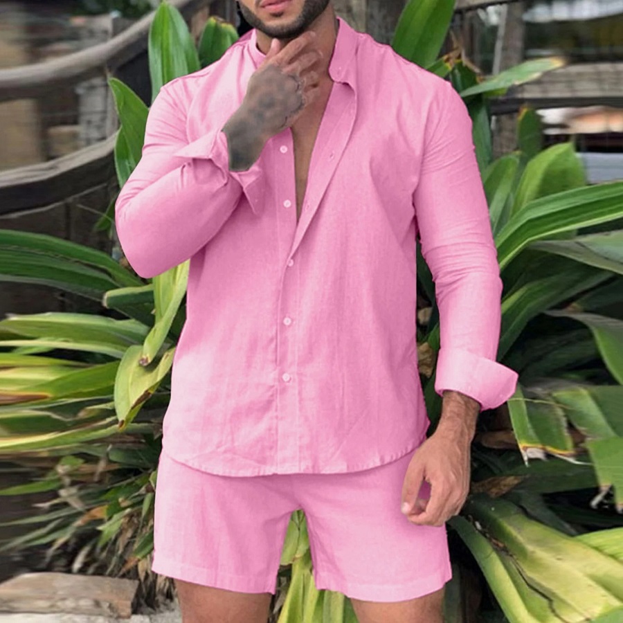 pink shirt outfit men