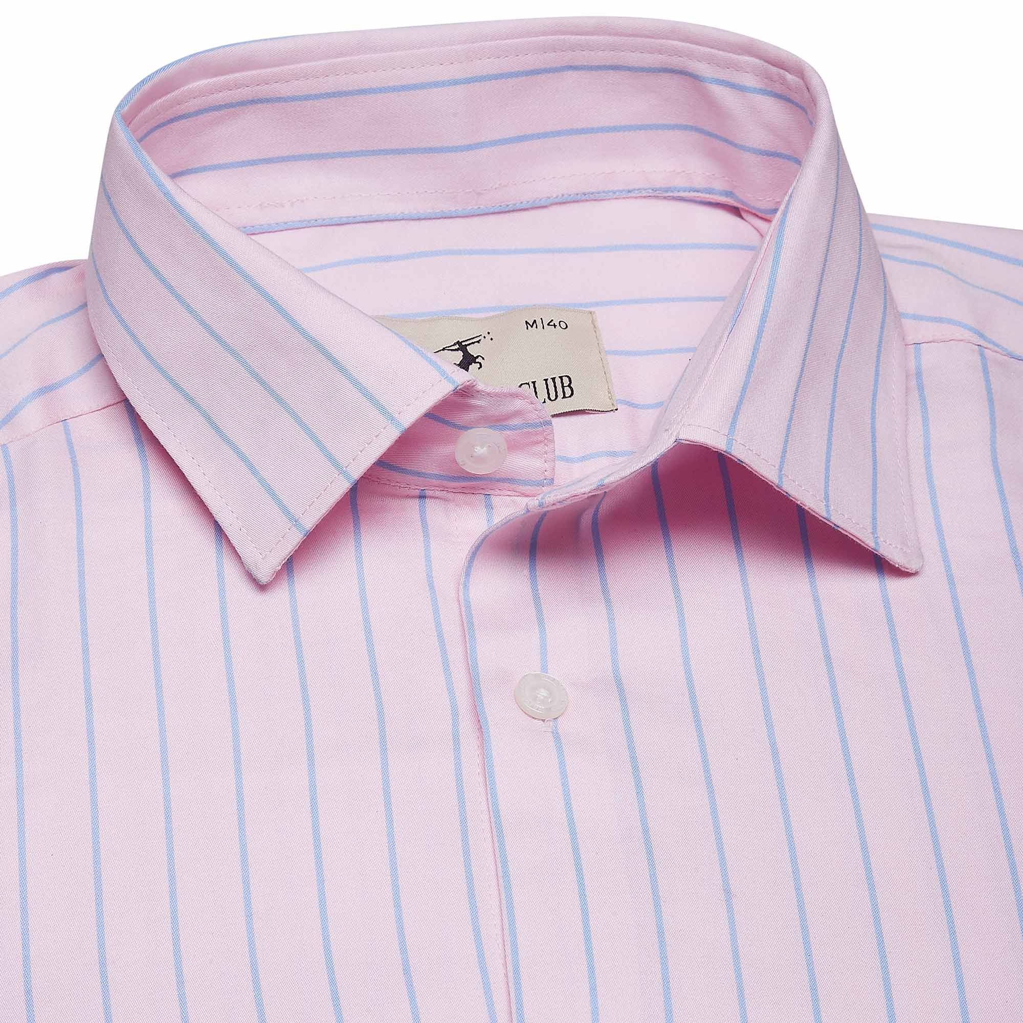 pink and light blue shirt