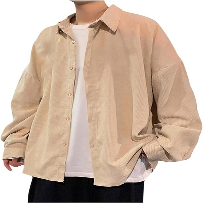 men’s beige shirt outfit