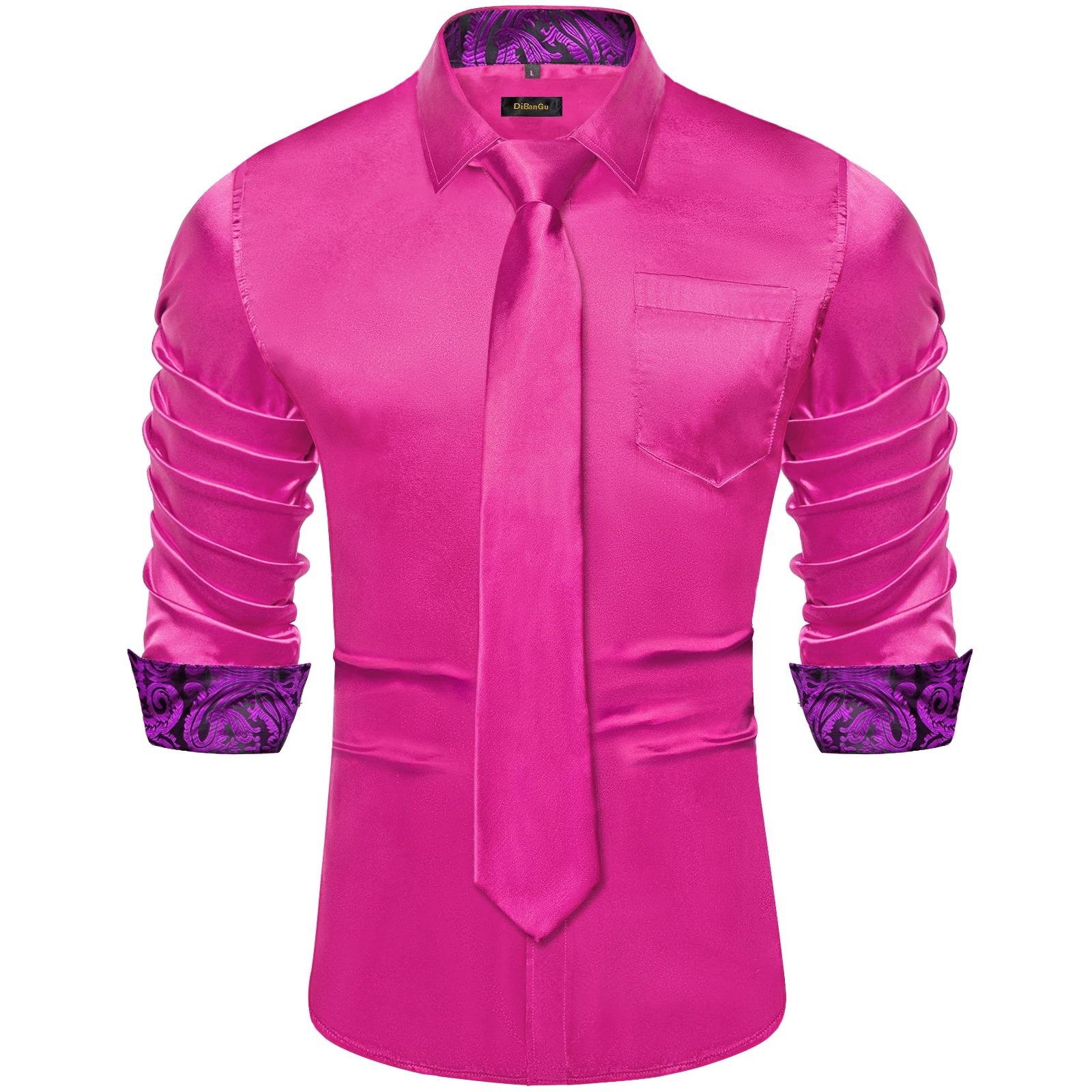 suit pink shirt