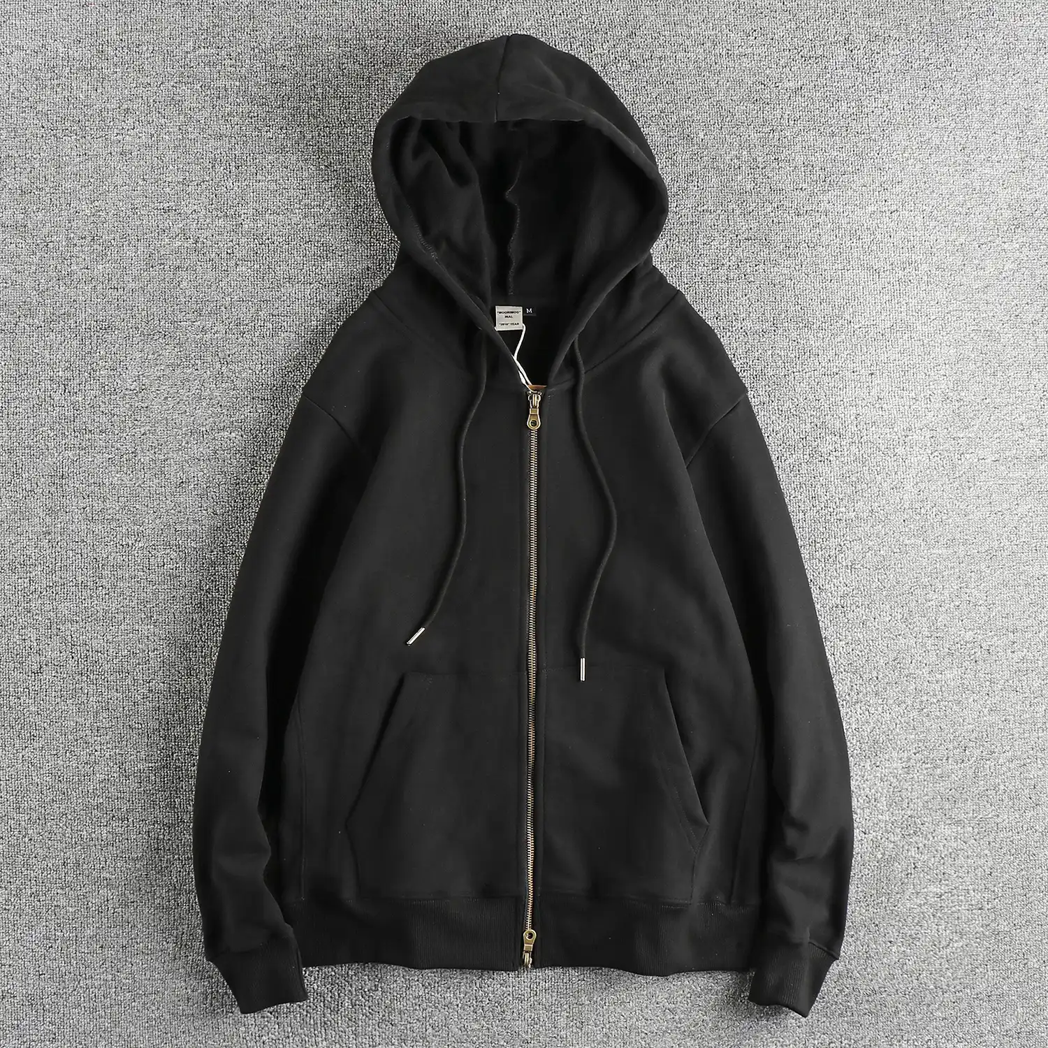 plain black zip up hoodie