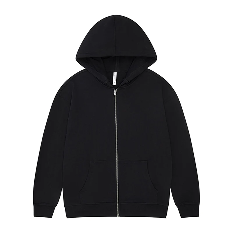 plain black zip up hoodie