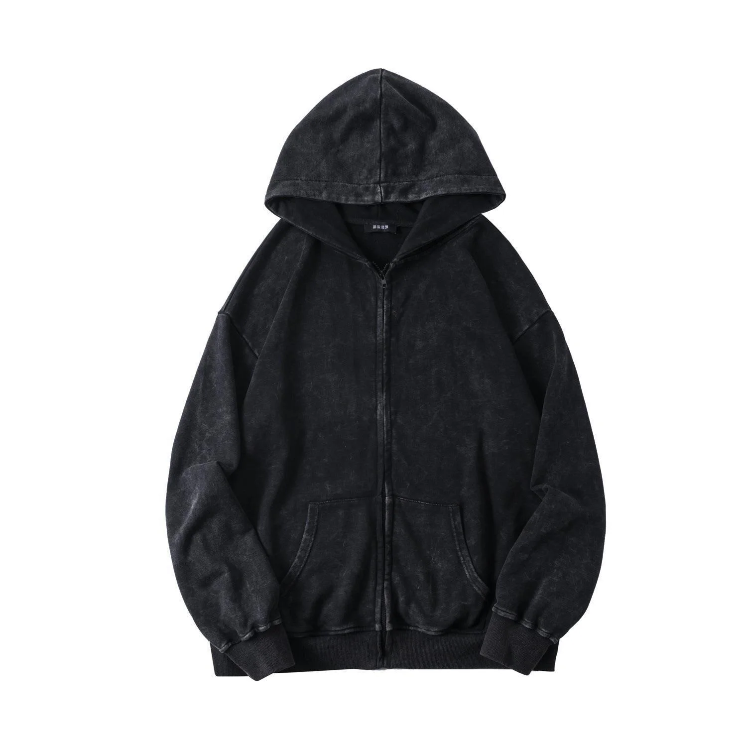 plain black zip up hoodie