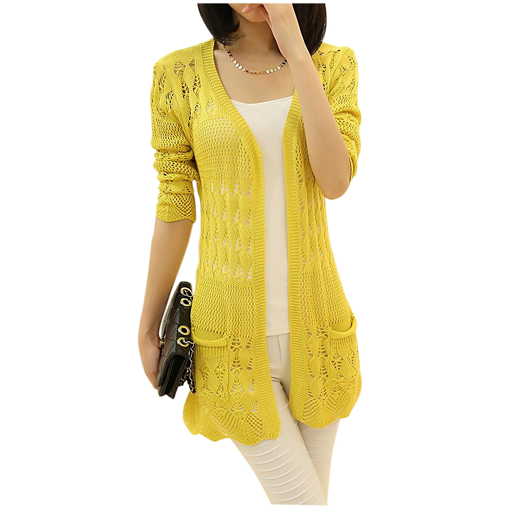 yellow cardigan