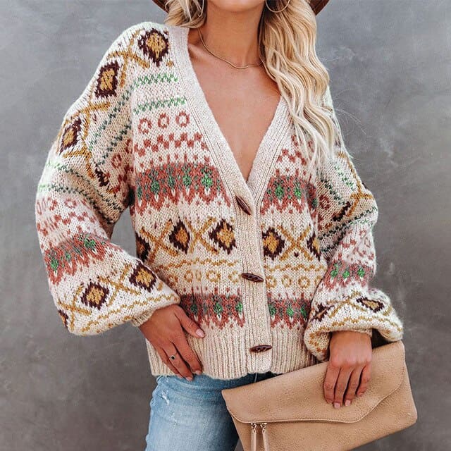 aztec print cardigan