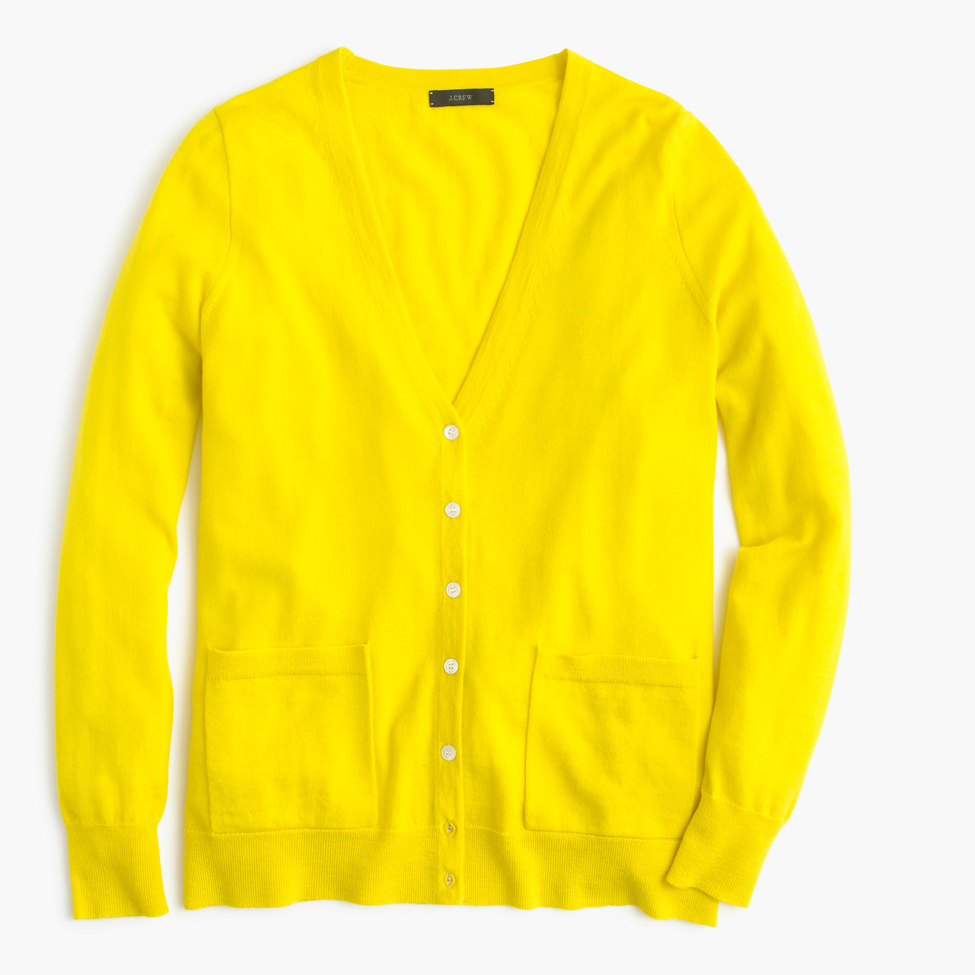 yellow cardigan